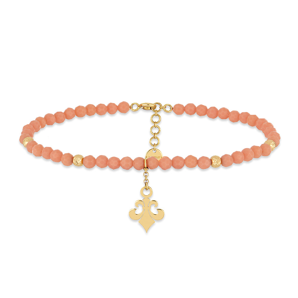 Emerald Tiger - 18K gold Fleur de Lys anklet
