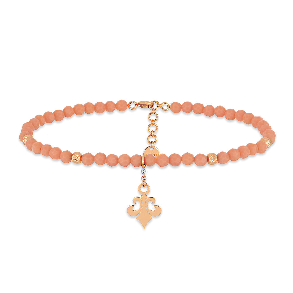 Emerald Tiger - 18K gold Fleur de Lys anklet