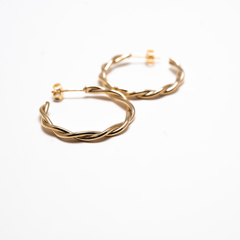 Emerald Tiger - 24-carat gold-plated Texas hoop earrings