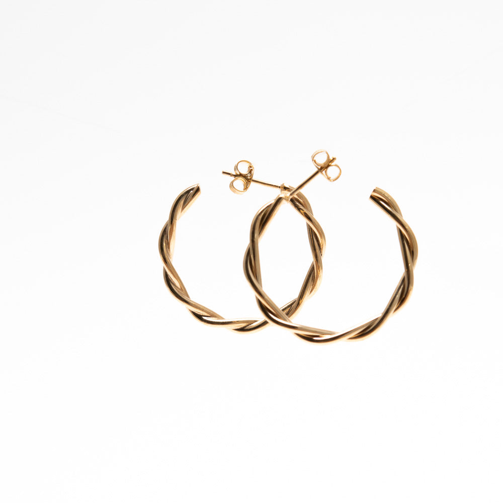 Emerald Tiger - 24-carat gold-plated Texas hoop earrings