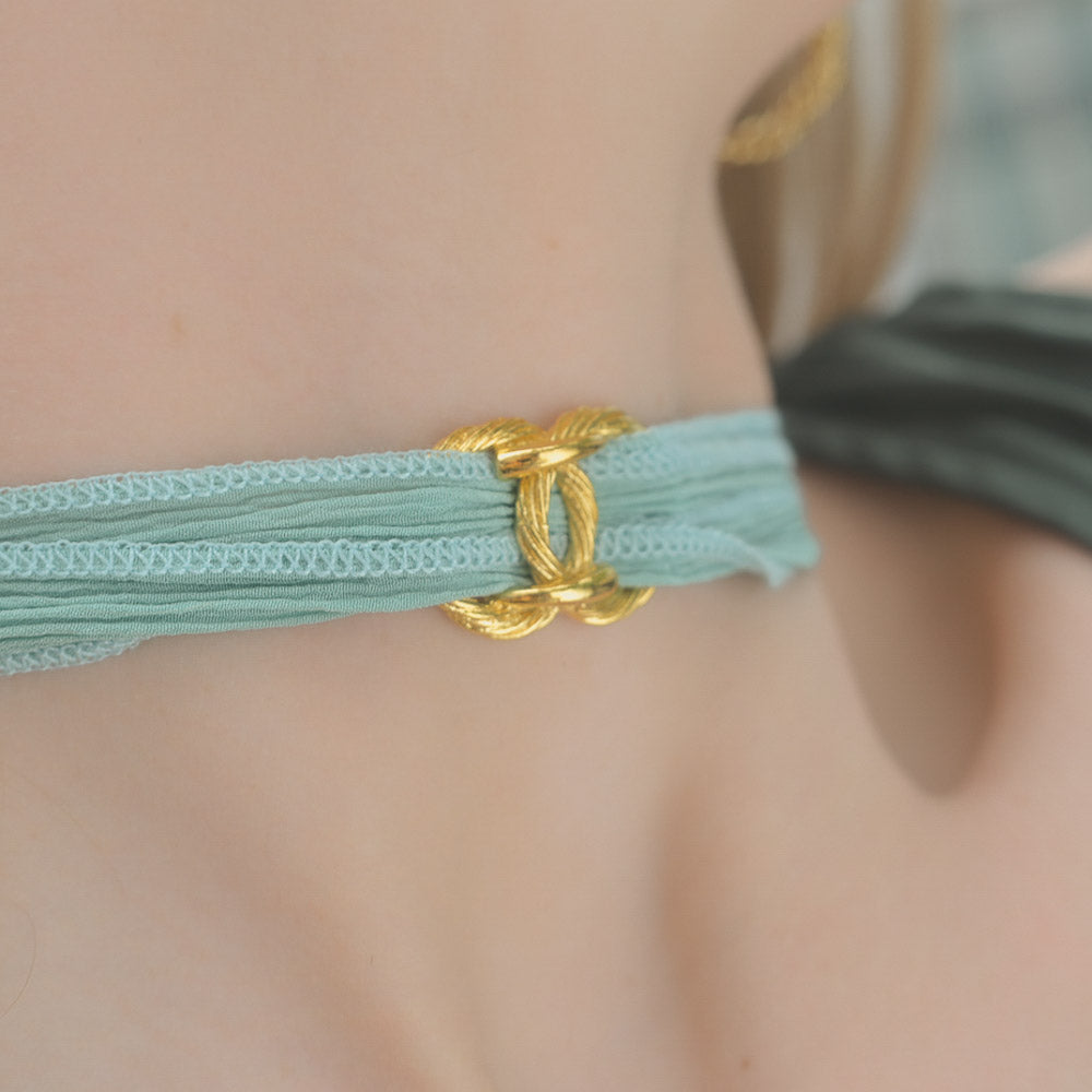 Emerald Tiger - Bianca choker necklace in silk ribbon