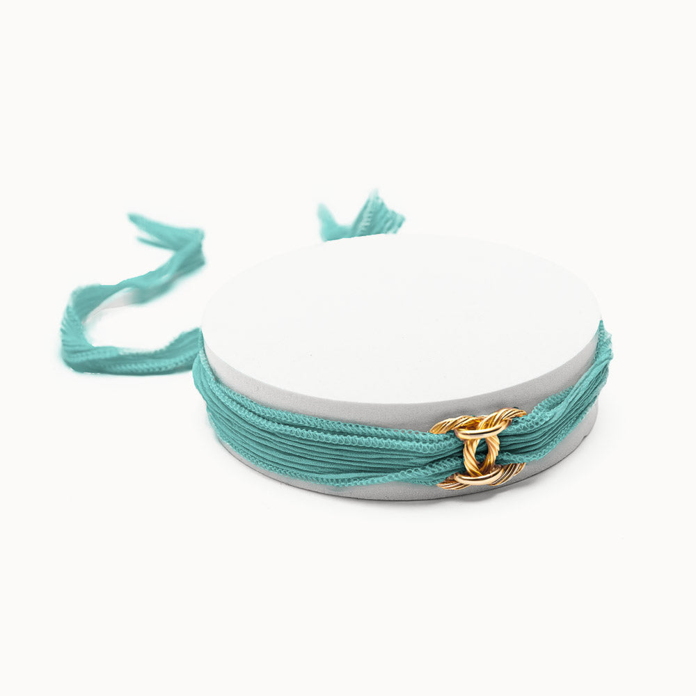 Emerald Tiger - Bianca choker necklace in silk ribbon