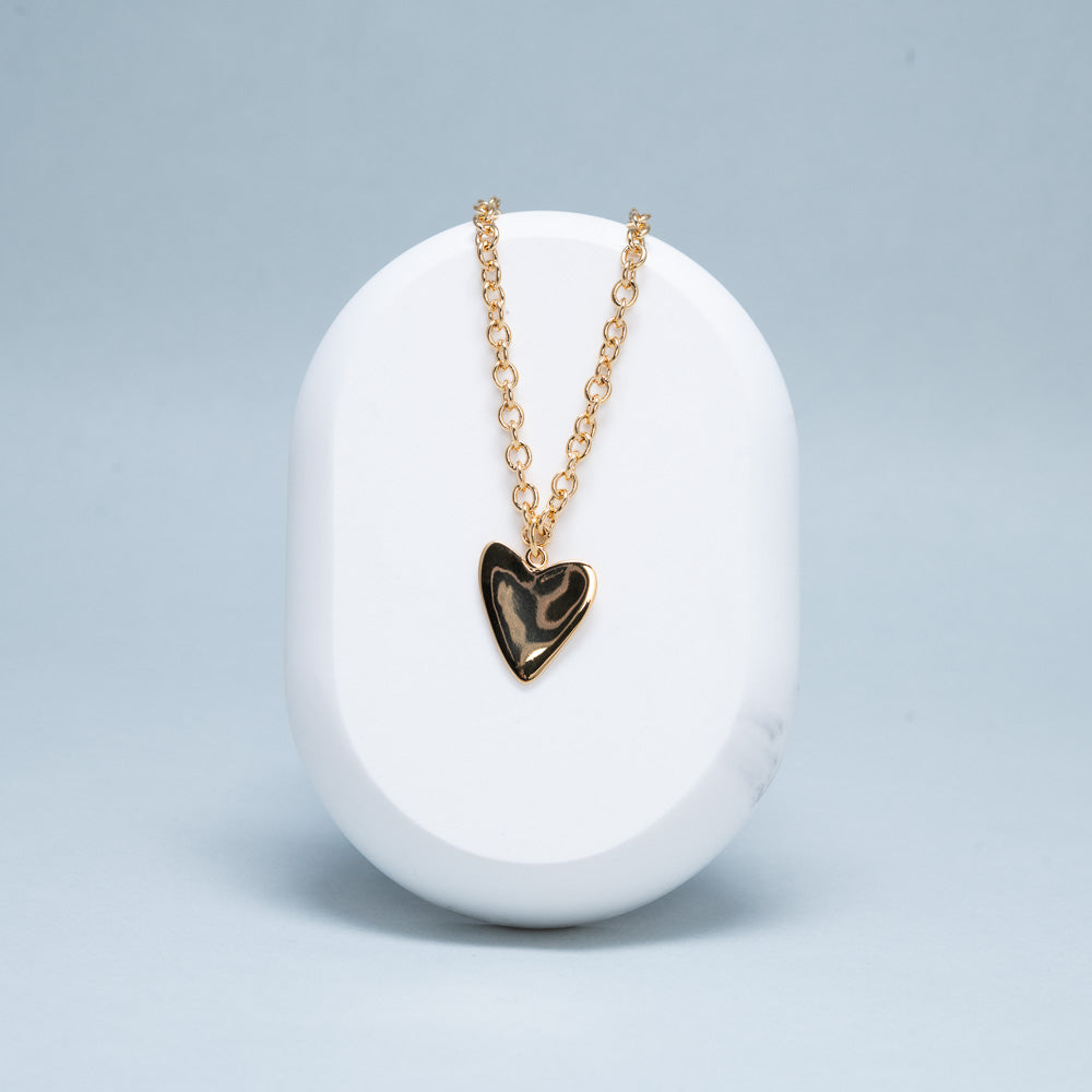 Emerald Tiger - ILY Gold Heart Necklace