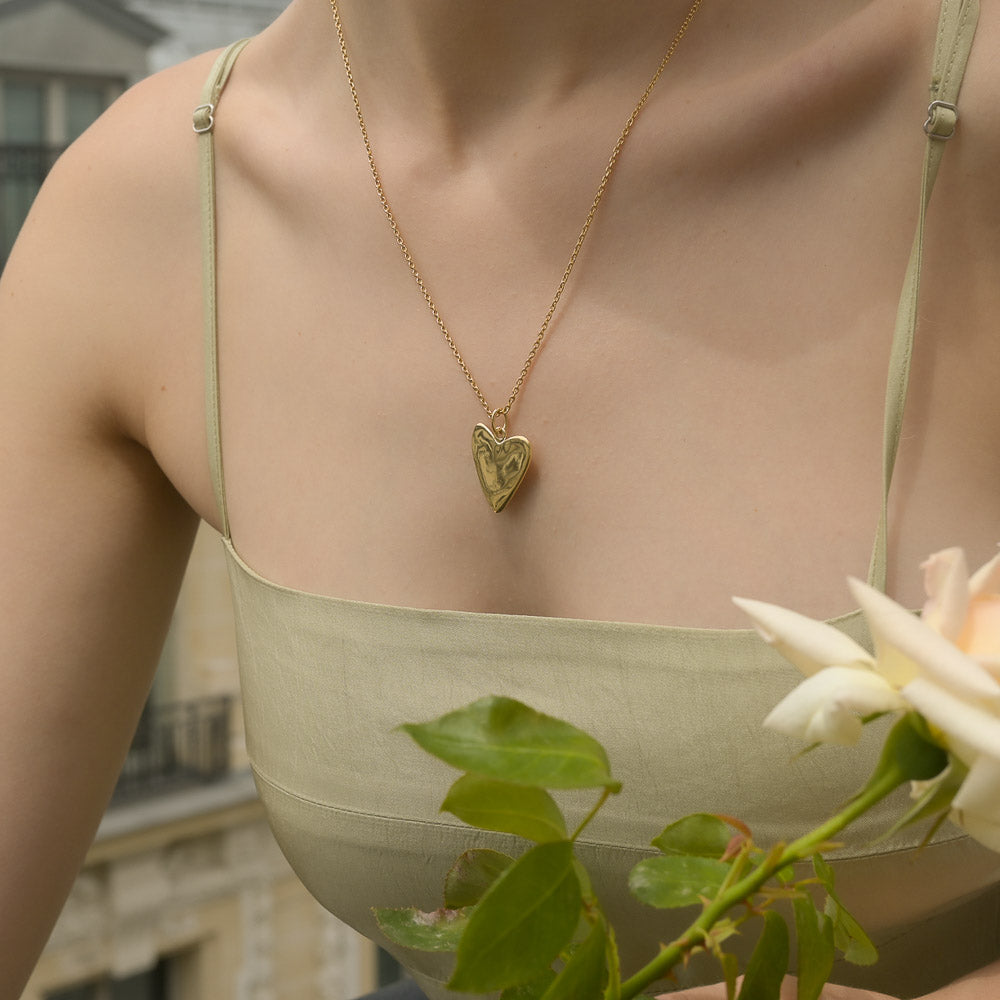 Emerald Tiger - ILY Gold Heart Necklace