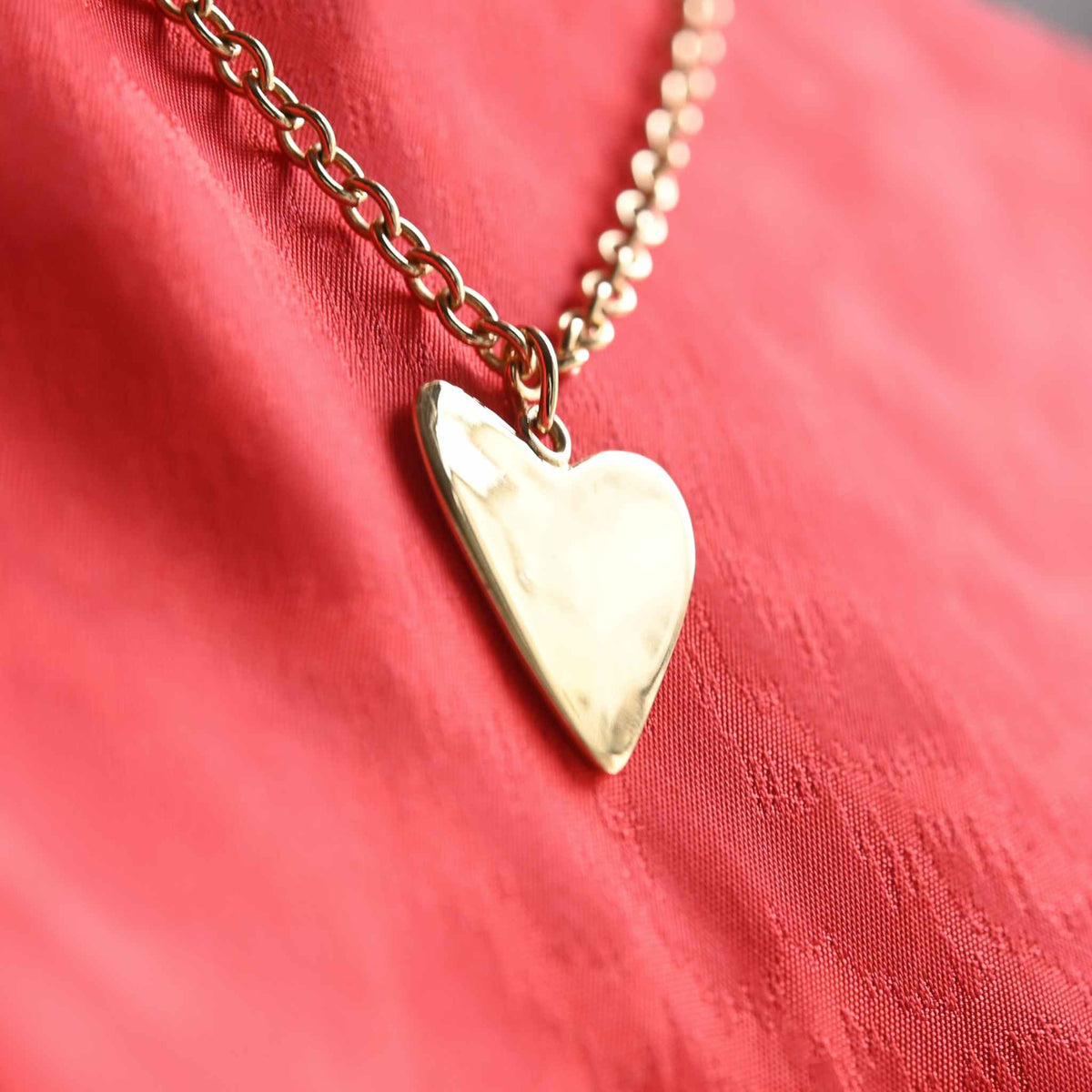 Emerald Tiger - ILY Gold Heart Necklace