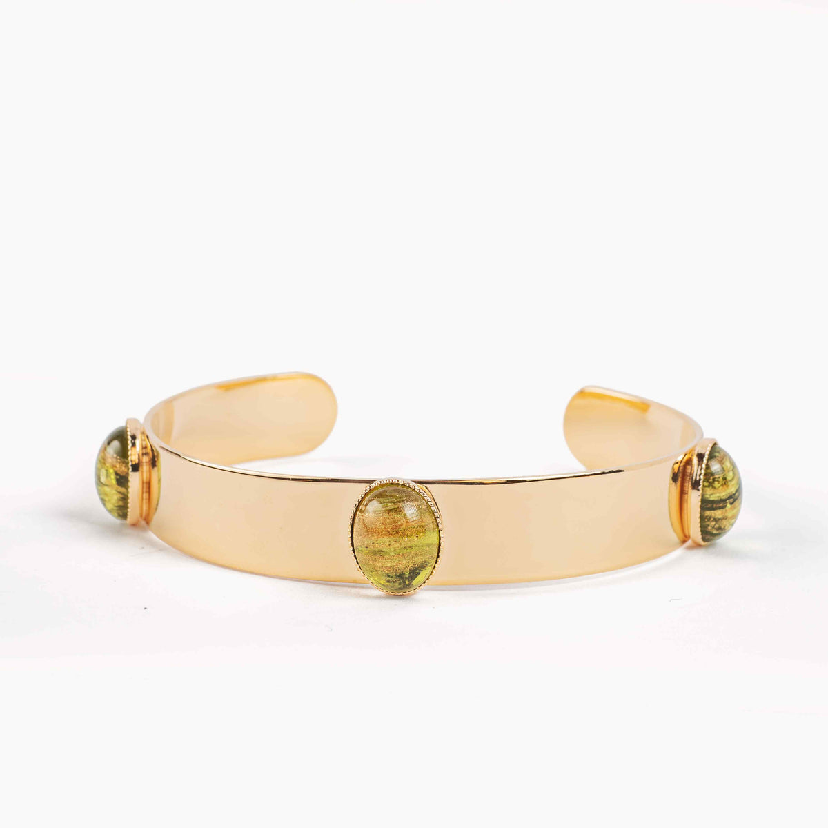 Emerald Tiger - VENEZZIO Gold Bangle Bracelet